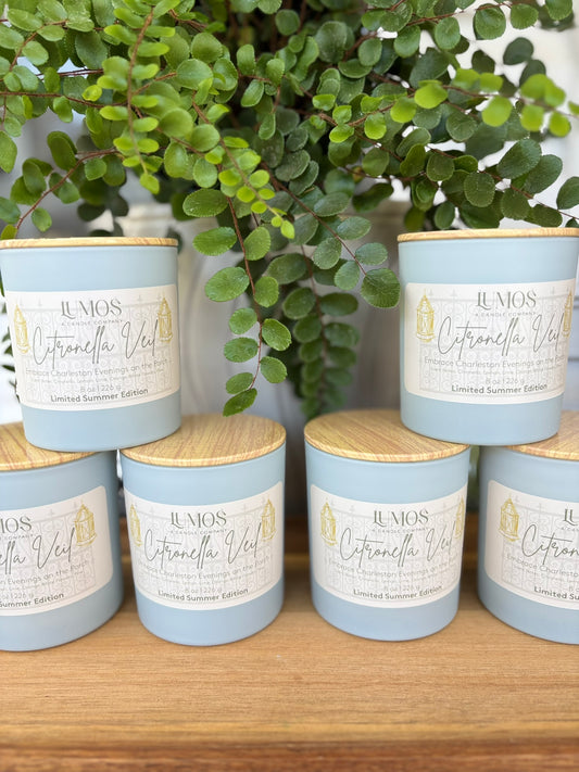 Hand-Poured Citronella Veil Candle for Mosquito Protection